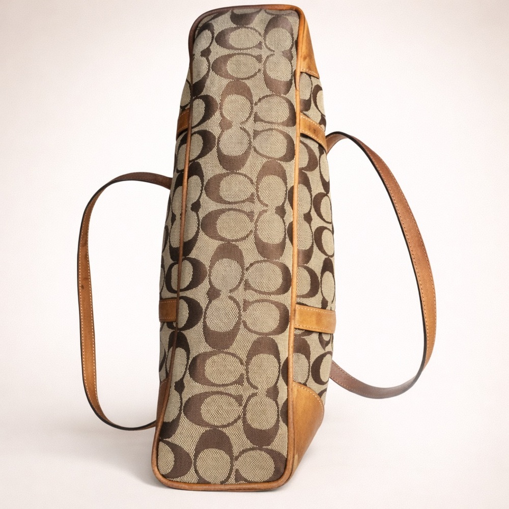 COACH Vintage Signature Canvas Leather Tote Bag | Style 6335 | GUC - Picture 6 of 11